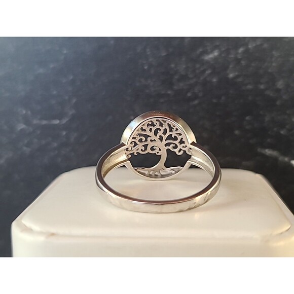 925 Sterling Silver Tree Of Life Ring, Size US 10.5, Vintage - Picture 5 of 10
